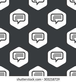 Image of text message in hexagon, repeated on black