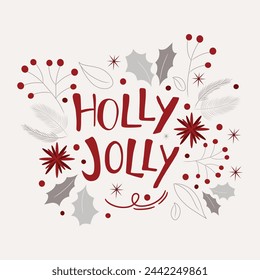 The image is a text-based design with the words "HOLLY" and "JOLLY". It falls under the tags text, graphics, font, graphic design, drawing, design, illustration, and typography.