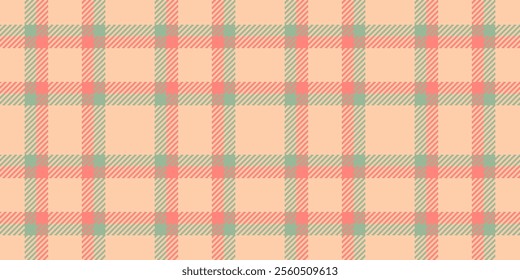 Image textile tartan vector, shop seamless texture check. Japanese pattern plaid background fabric in orange and pastel colors palette.