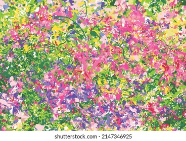 Textura de imagen de flores coloridas en flor