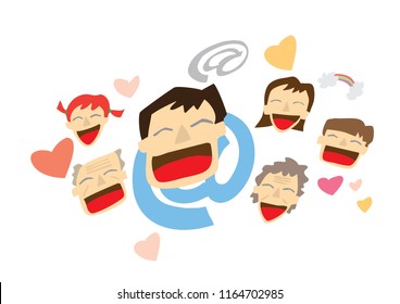 Image that communicates happily with family.  a happy family