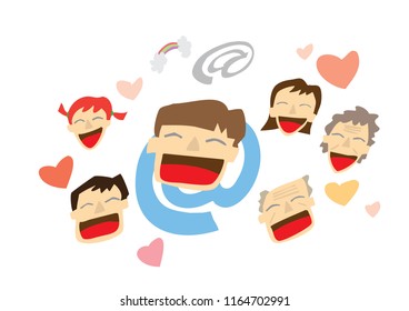 Image that communicates happily with family.  a happy family