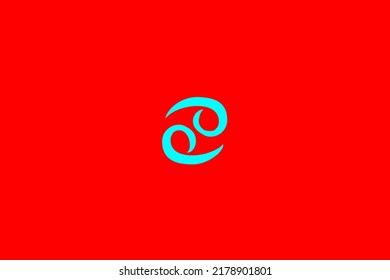 image that depicts in the center a zodiac sign on a red background and a light celestial subject, in this case the sign is Cancer