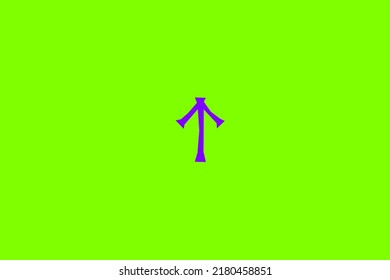 image that depicts a rune in the center on a green background and a purple subject, in this case the rune is Teiwaz