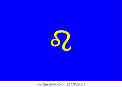 image that depicts a zodiac sign in the center on a blue background and a yellow subject, in this case the sign is Leo