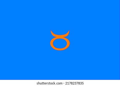 image that depicts a zodiac sign in the center on a celestial background and orange subject, in this case the sign is Taurus