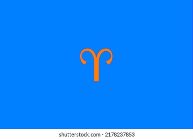 image that depicts a zodiac sign in the center on a celestial background and orange subject, in this case the sign is Aries