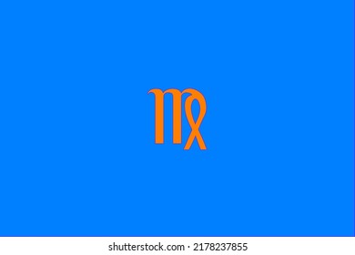 image that depicts a zodiac sign in the center on a celestial background and orange subject, in this case the sign is Virgo
