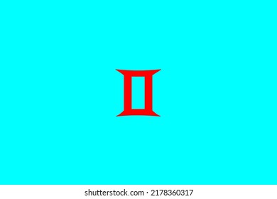 image that depicts a zodiac sign in the center on a light celestial background and a red subject, in this case the sign is Gemini
