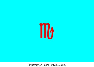 image that depicts a zodiac sign in the center on a light celestial background and a red subject, in this case the sign is Scorpio