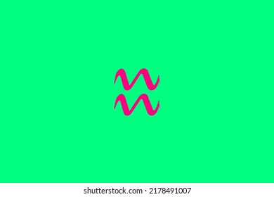 image that depicts a zodiac sign in the center on a sea water background and a pink subject, in this case the sign is Aquarius