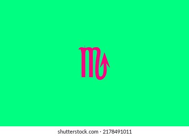 image that depicts a zodiac sign in the center on a sea water background and a pink subject, in this case the sign is Scorpio