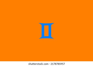 image that depicts a zodiac sign in the center on an orange background and a celestial subject, in this case the sign is Gemini