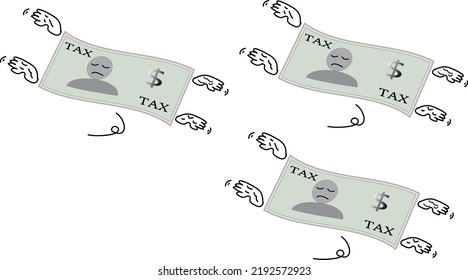 Image that money will be lost when paying tax