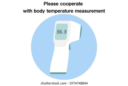 Image that recommends body temperature measurement with a non-contact thermometer