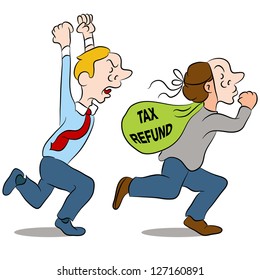 An Image Of A Thief Stealing A Tax Refund.