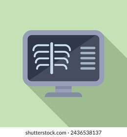 Image thorax icon flat vector. Person examination. Ward clinic beam