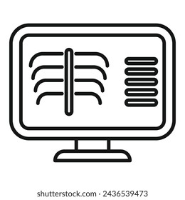 Image thorax icon outline vector. Person examination. Ward clinic beam
