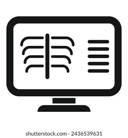 Image thorax icon simple vector. Person examination. Ward clinic beam