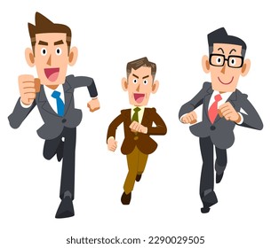 The image of Three businessmen dashing