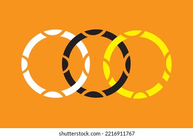 IMAGEN DE TRES CÍRCULOS EN AMARILLO NEGRO BLANCO. PLANTILLAS DE VECTOR.