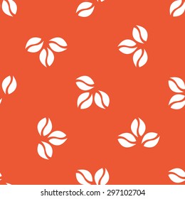 Image of three coffee beans, repeated on orange background