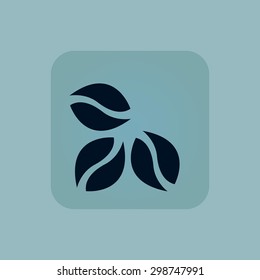 Image of three coffee beans in square, on pale blue background
