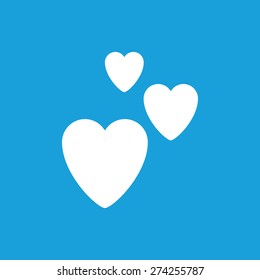 Image of three hearts on blue background