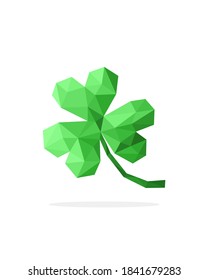 Image of three leaf clover polygonal art. vector illustration