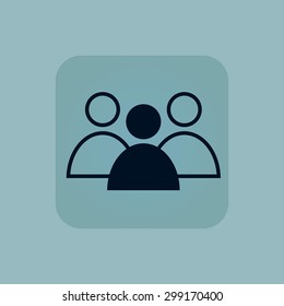 Image of three user icons, one painted, in square, on pale blue background