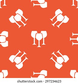 Image of three wine glasses, repeated on orange background