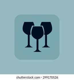 Image of three wine glasses in square, on pale blue background