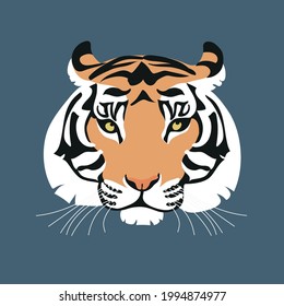 image of a tiger face for universal use: printing on T-shirts, making a tiger mask...