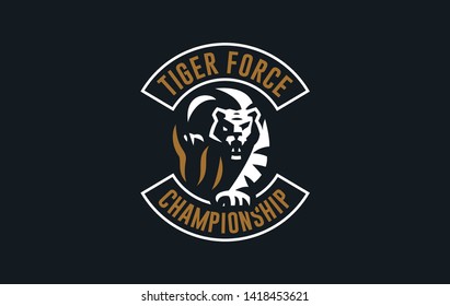 The image of a tiger in a minimalist style.  Vector illustration