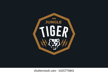 The image of a tiger in a minimalist style.  Vector illustration