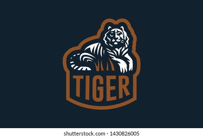 The image of a tiger in a minimalist style.  Vector illustration