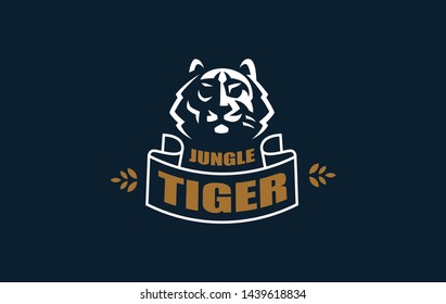 The image of a tiger in a minimalist style.  Vector illustration