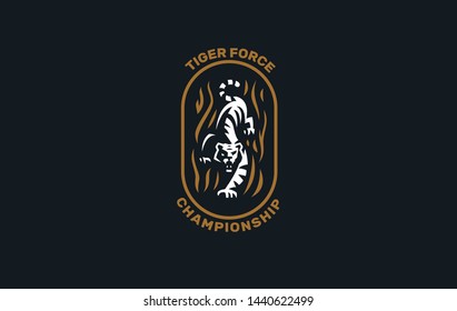The image of a tiger in a minimalist style.  Vector illustration