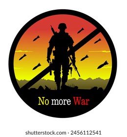 Una Imagen titulada No More War (No más guerra) representa un escenario de esperanza, paz y unidad. Los Elementos simbólicos transmiten el mensaje del fin de la guerra a través de un paisaje sereno.