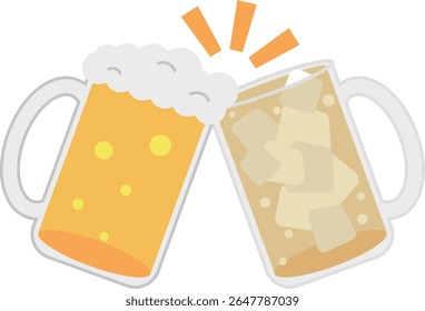 Image of a toast with beer and highball