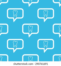 Image of tooth in chat bubble, repeated on blue background