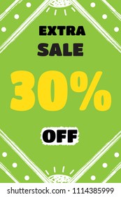 Image of the topic of discounting at a discount. Vector illustration for shops