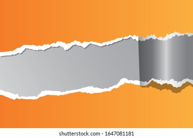 The image of torn paper (orange)