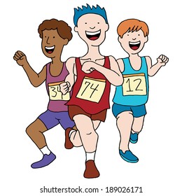An image of track team men.