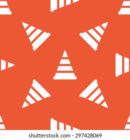 Image of traffic cone, repeated on orange background