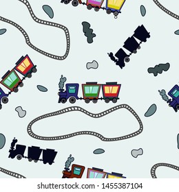 
Image of train and railway on white background