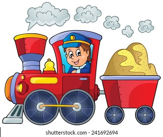 Cute Unicorn Ride On Train Cartoon Stock Vector (Royalty Free) 1835592988