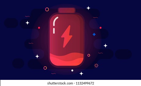 The image of the transparent discharging batteries with liquid internally in the form of waves.