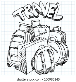 An image of a travel bag drawing.
