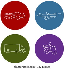 An image of travel transportation icons.